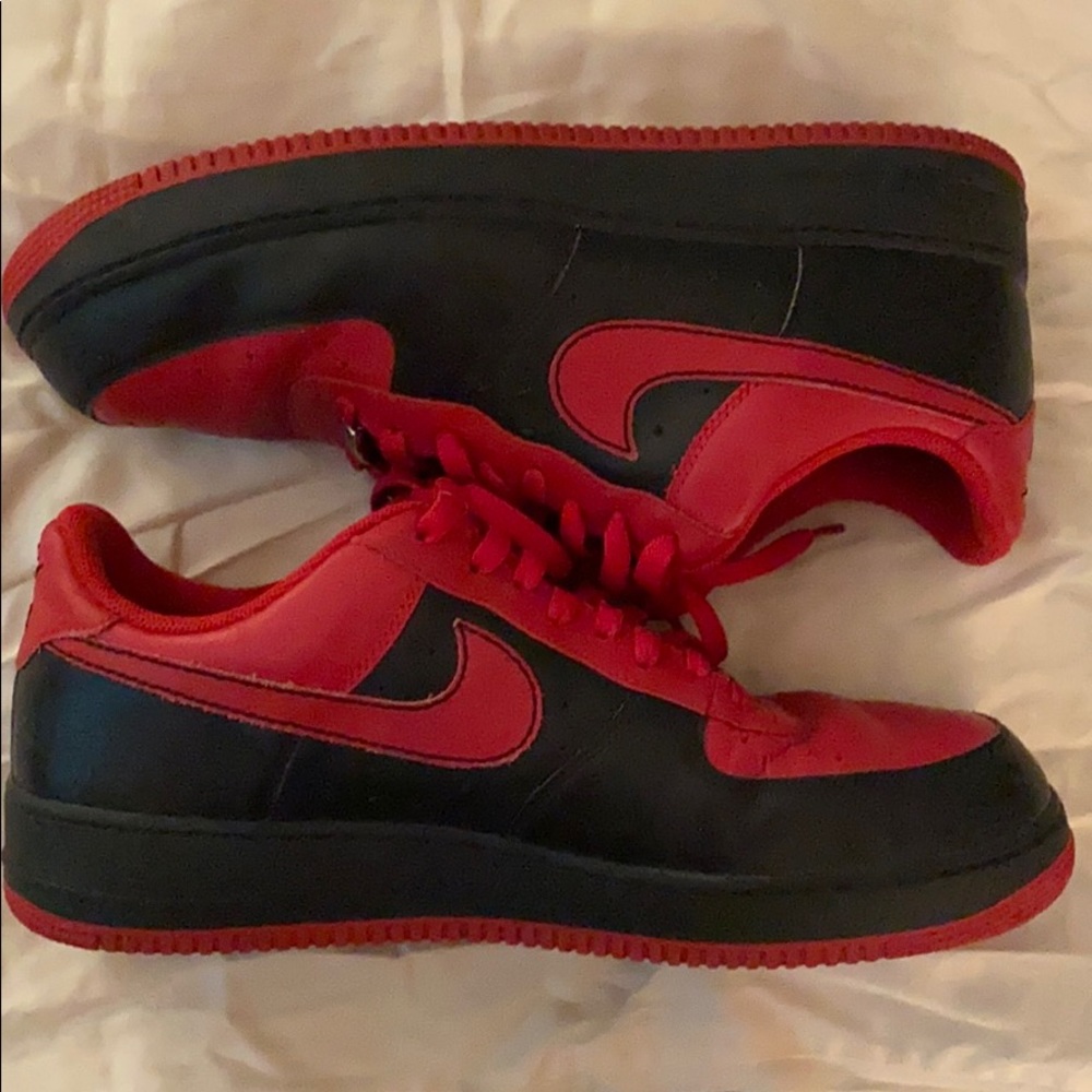 Black & Red Air Force Ones 1